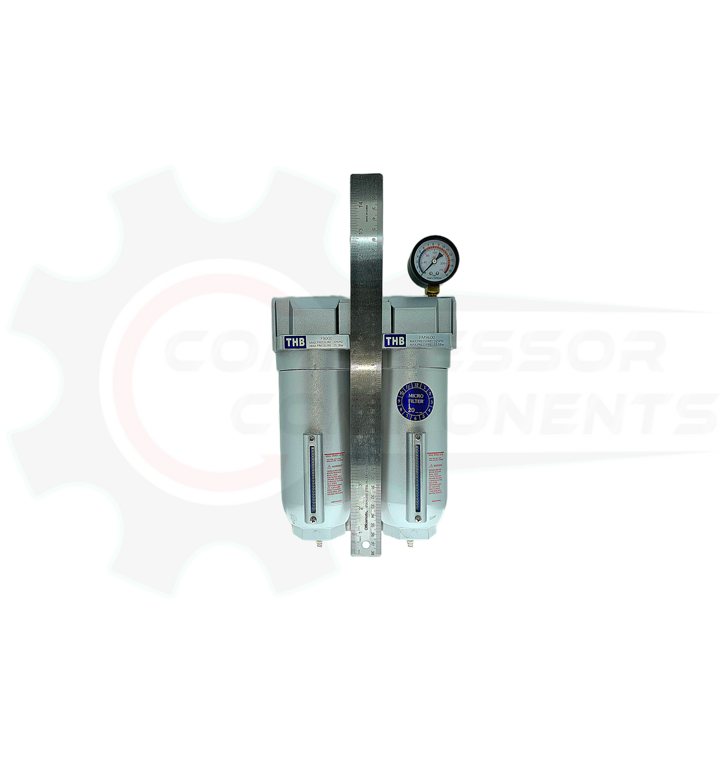 THB F90-FM966 - 2 STAGE PARTICULATE & COALESCING FILTER COMBO - 3/4" FNPT / 155 CFM