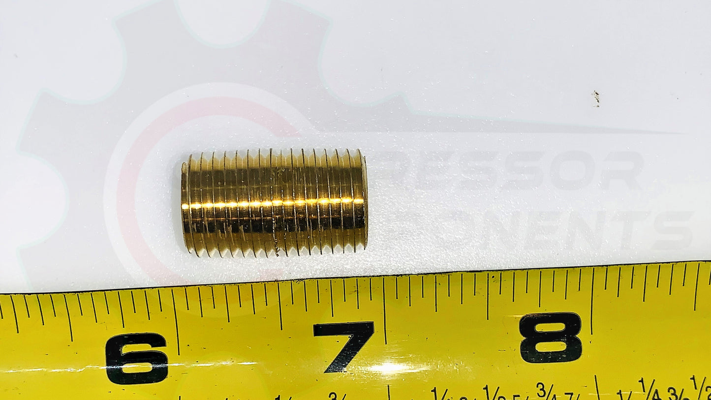 1/4" Brass Close Nipple MNPT