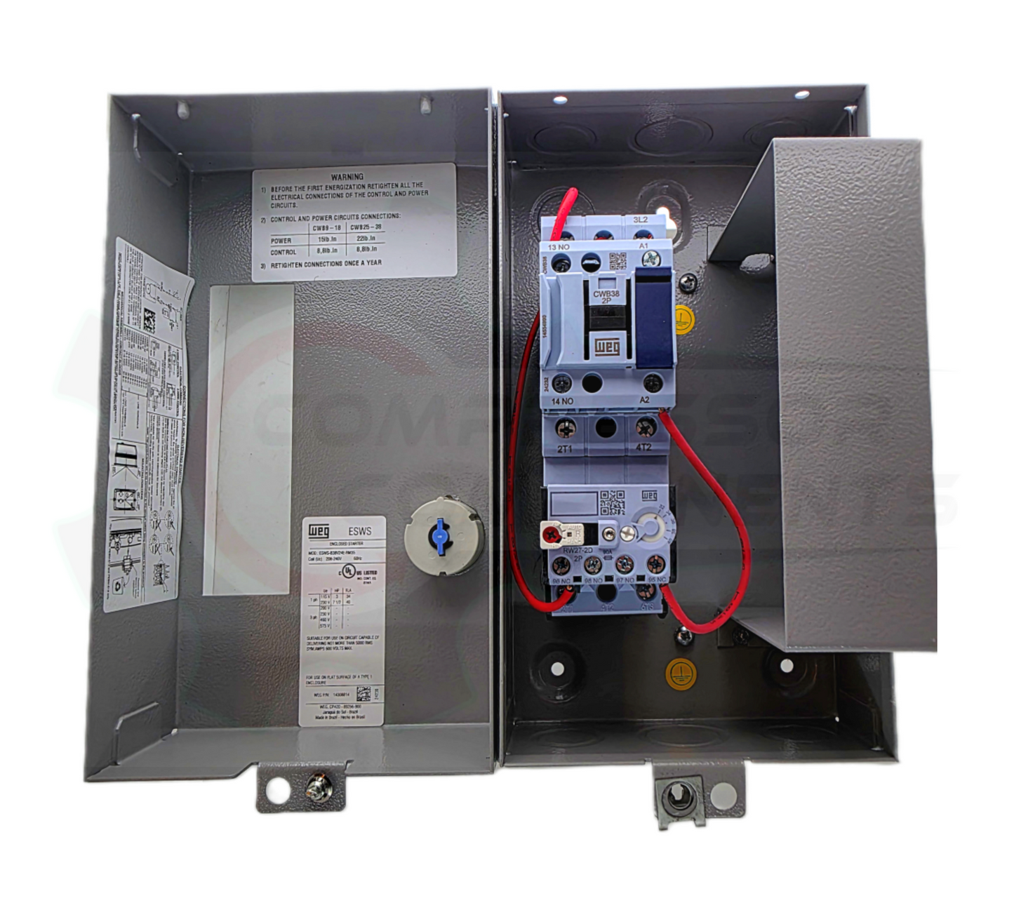 WEG 7.5 HP SINGLE PHASE 208-240 VOLT 38 AMP Magnetic Motor Starter / ESWS-B38V24E-RM35