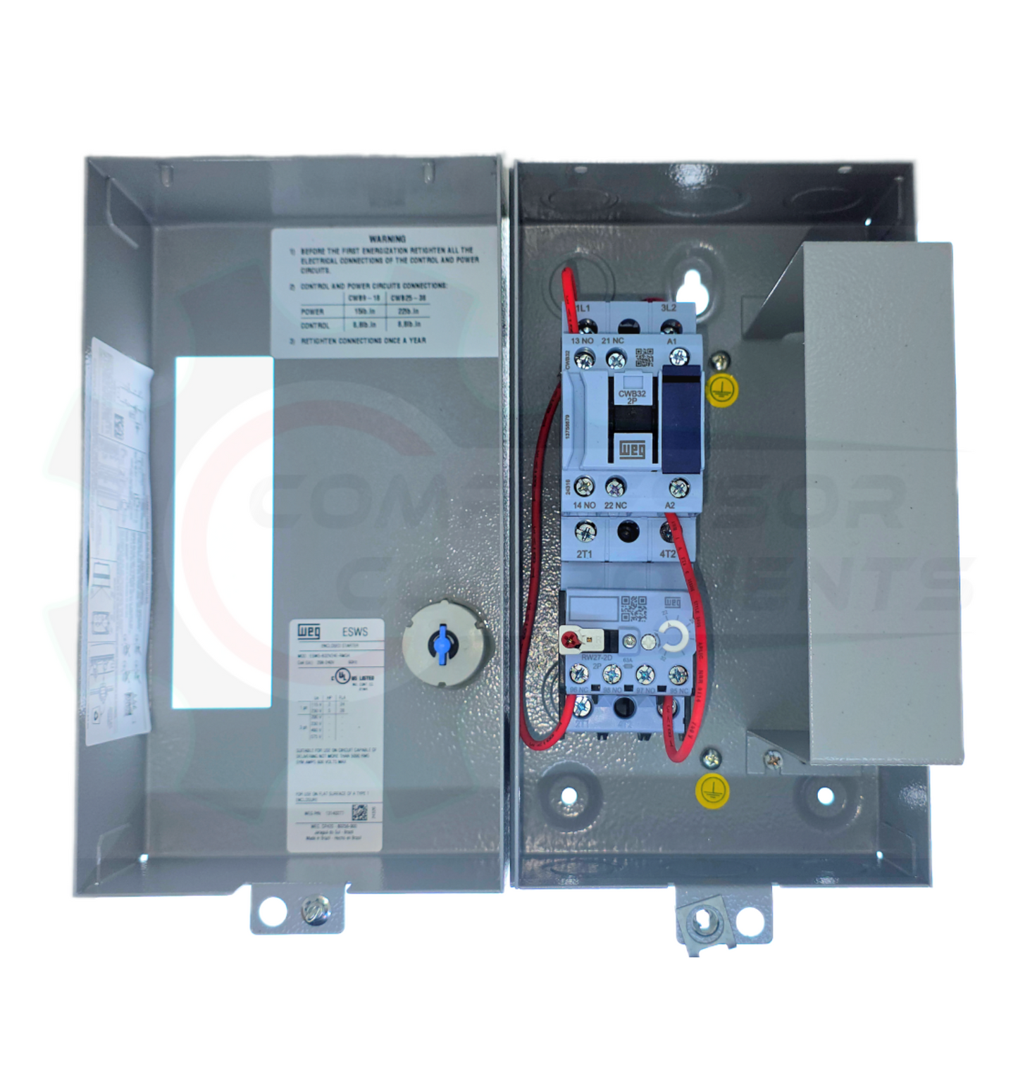 WEG 5 HP SINGLE PHASE 208-240 VOLT 32 AMP Magnetic Motor Starter / ESWS-B32V24E-RM34