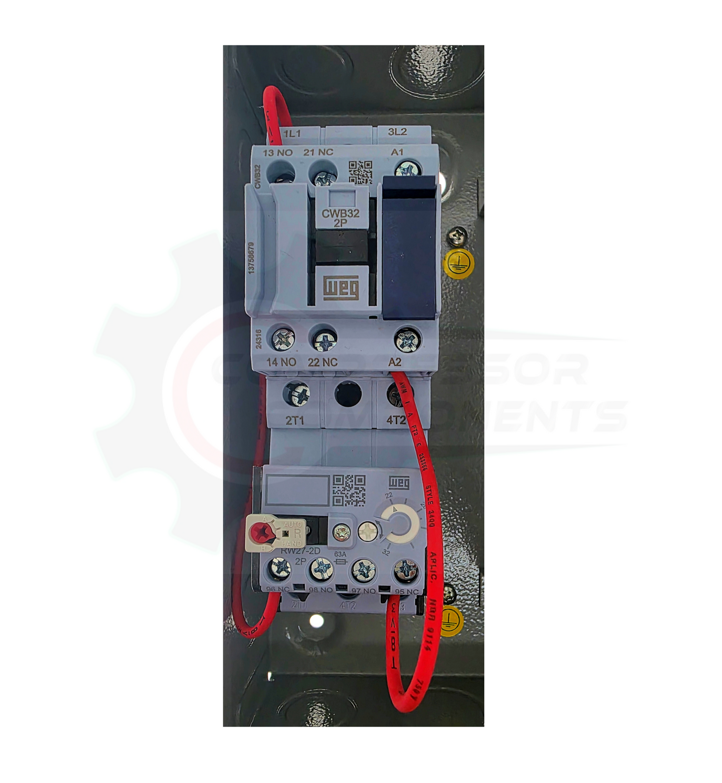WEG 5 HP SINGLE PHASE 208-240 VOLT 32 AMP Magnetic Motor Starter / ESWS-B32V24E-RM34