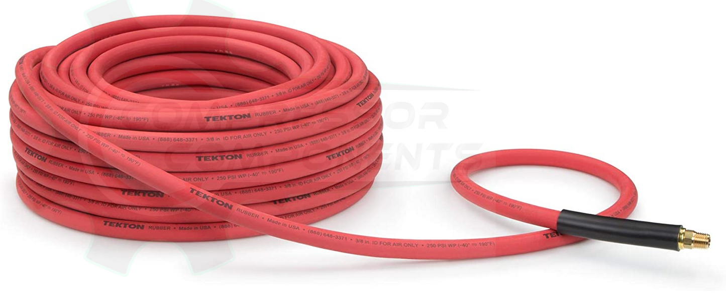 RUBBER 3/8" HOSE ID x 1/4" MNPT FIXED ENDS x 100 FOOT LONG