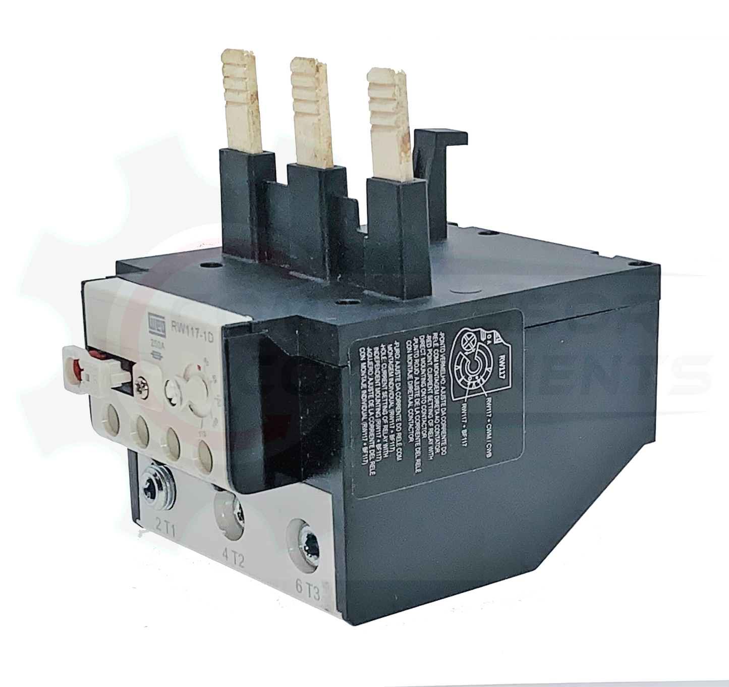 WEG RW117-1D3-U112 / 90-112 AMP 3 POLE ADJUSTABLE OVERLOAD RELAY FOR CWM CONTACTORS