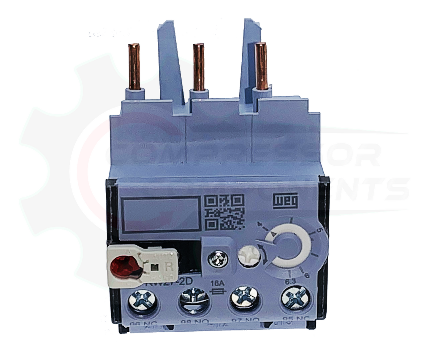 WEG RW27-2D3-D063 / 4-6.3 AMP 3 POLE ADJUSTABLE OVERLOAD RELAY FOR CWB CONTACTORS