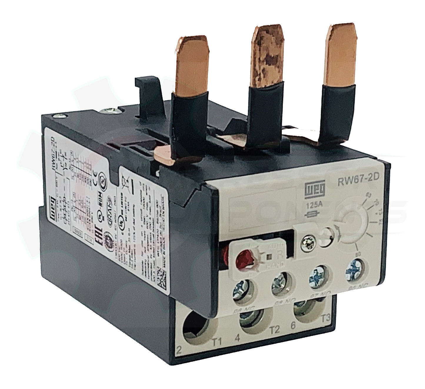 WEG RW67-2D3-U080 / 63-80 AMP 3 POLE ADJUSTABLE OVERLOAD RELAY FOR CWM CONTACTORS