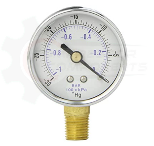 PIC -30/0 HG BOTTOM MOUNT DRY VACUUM GAUGE 4.5" DIAL 1/4" MNPT