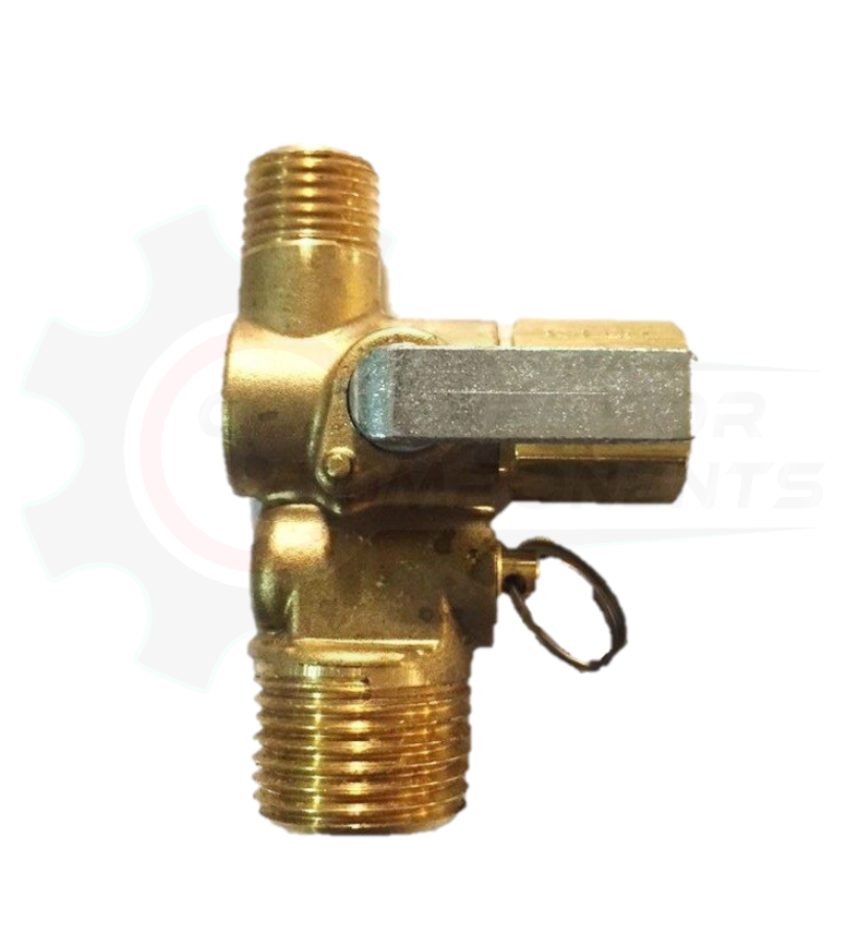 COMPRESSOR TANK MANIFOLD WITH BUILT IN BALL VALVE AND SAFETY RELIEF VALVE