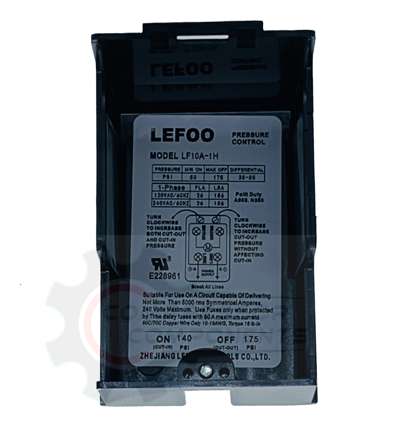 LEFOO HEAVY DUTY SINGLE PORT PRESSURE SWITCH 140-175 PSI