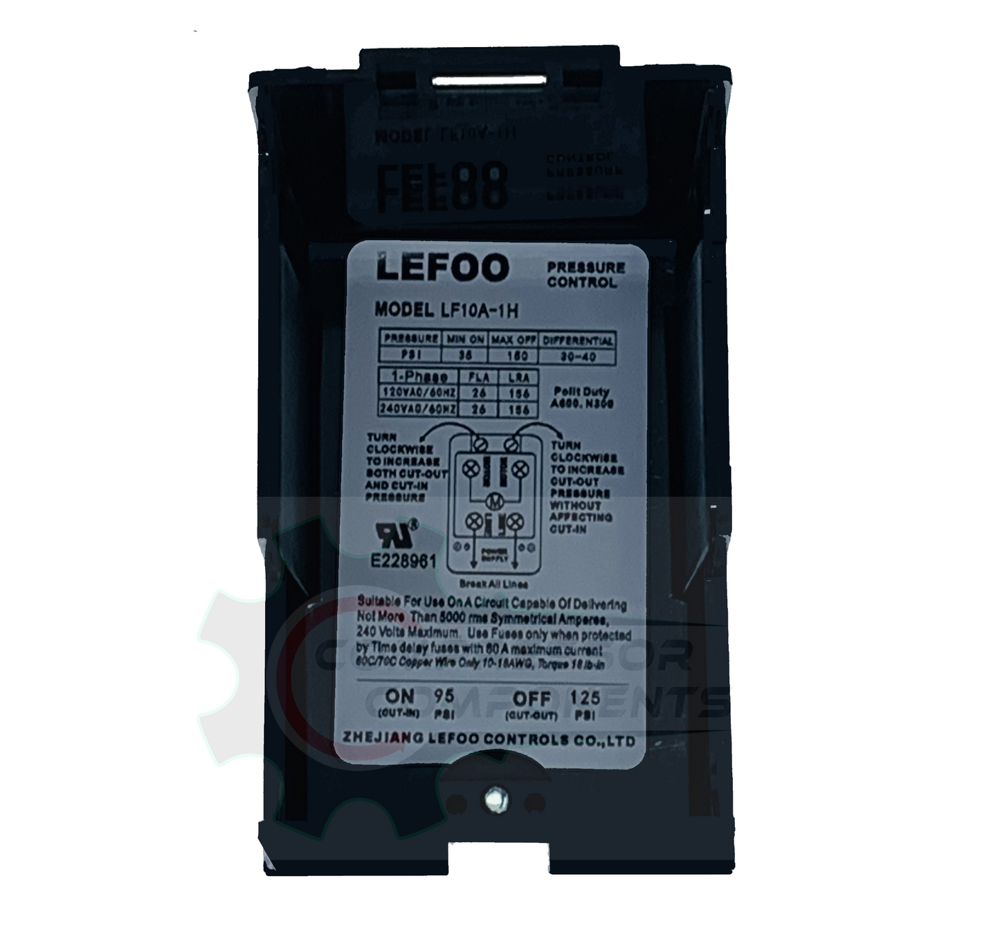 LEFOO HEAVY DUTY SINGLE PORT PRESSURE SWITCH 95-125 PSI