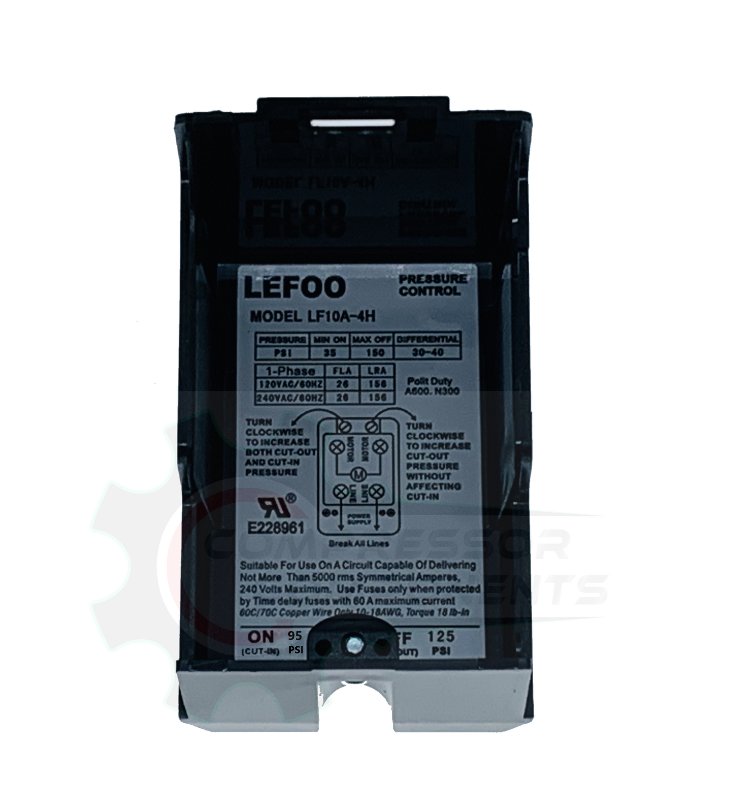 LEFOO HEAVY DUTY 4 PORT PRESSURE SWITCH 95-125 PSI
