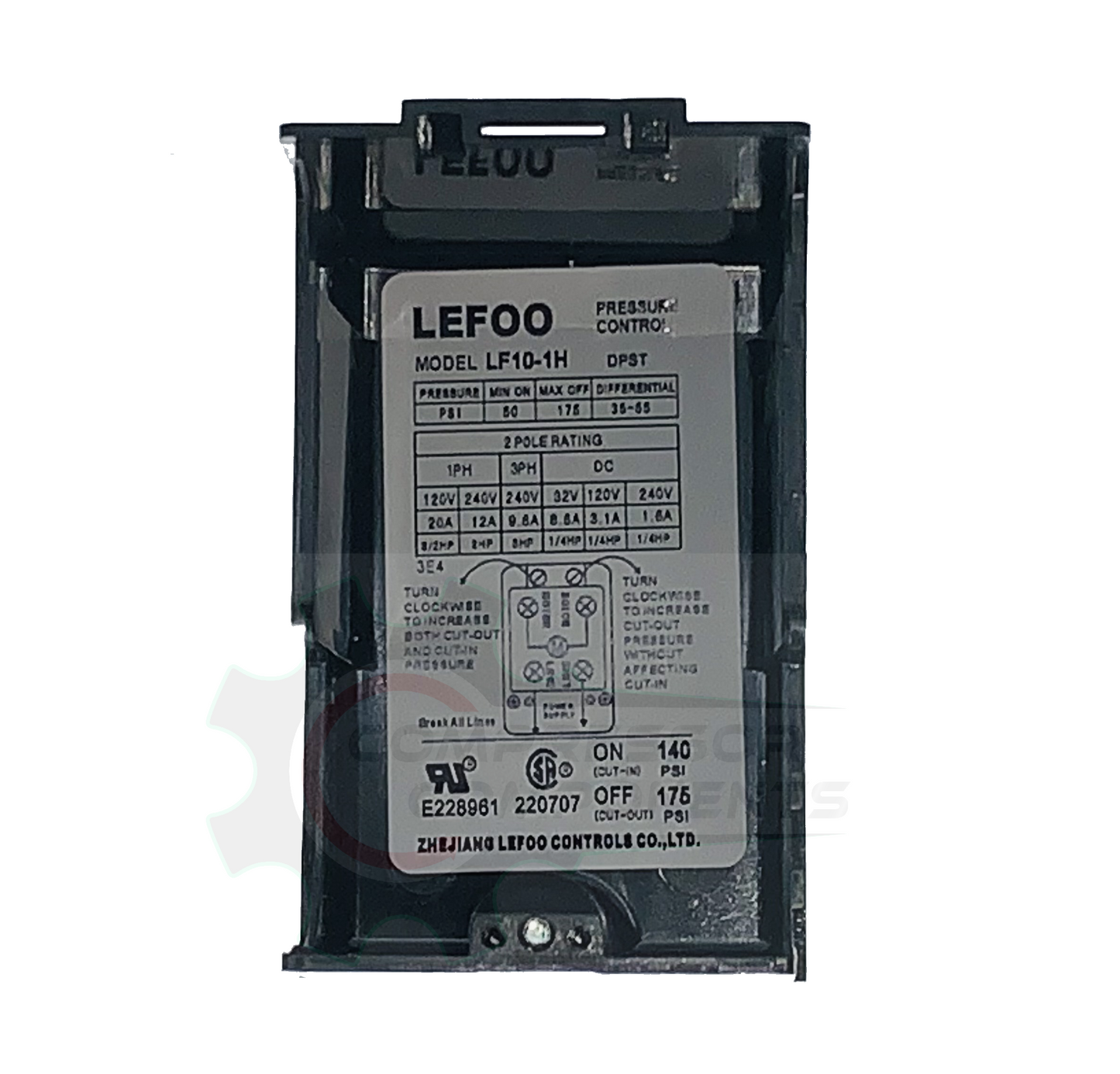 LEFOO SINGLE PORT PRESSURE SWITCH 140-175 PSI