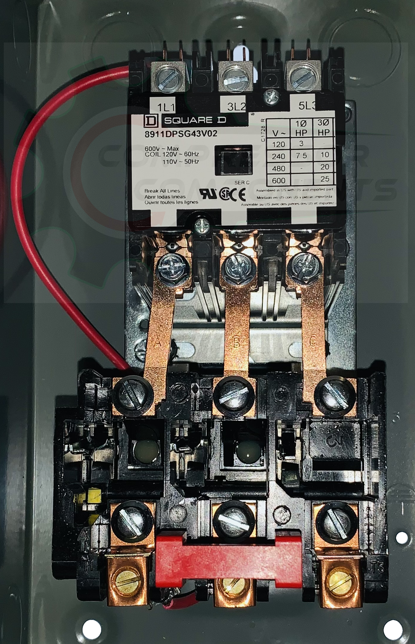 SQUARE D 8911DPSG43V02 / THREE PHASE 110-120 VOLT COIL 40 AMP