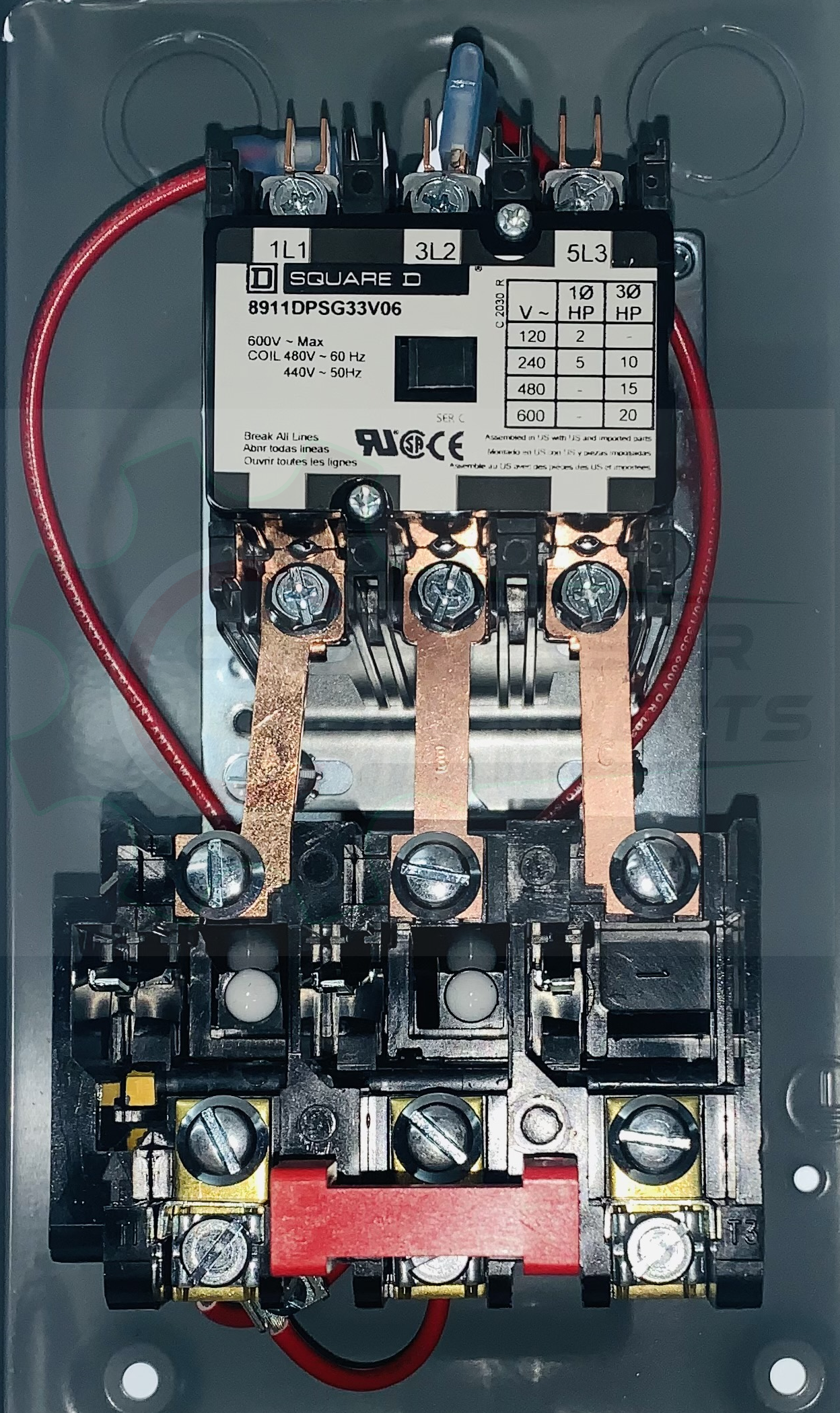 SQUARE D 8911DPSG33V06 / 15 HP THREE PHASE 440-480 VOLT 30 AMP