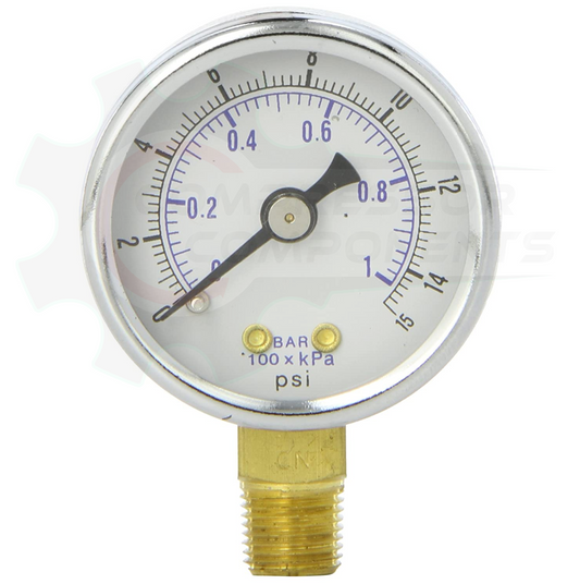 PIC 0-15 PSI BOTTOM MOUNT DRY PRESSURE GAUGE 4.5" DIAL 1/4" MNPT