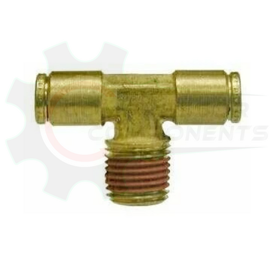 1/4" Brass Push Lock X 1/8" MNPT Fixed Branch Tee