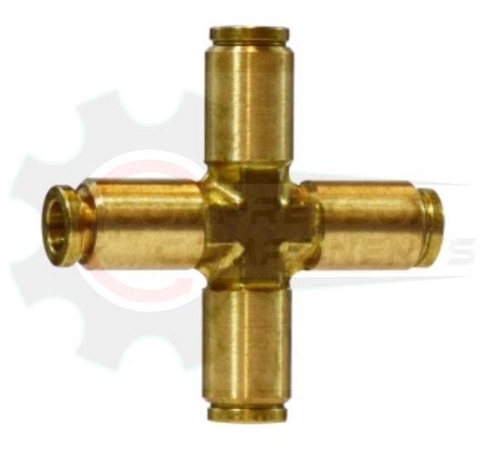 3/8" Brass Push Lock Cross