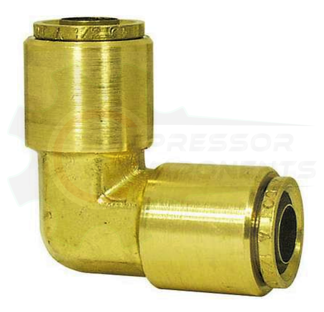1/8" Brass Push Lock 90 Degree Union Elbow