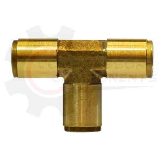 3/16" Brass Push Lock Union Tee