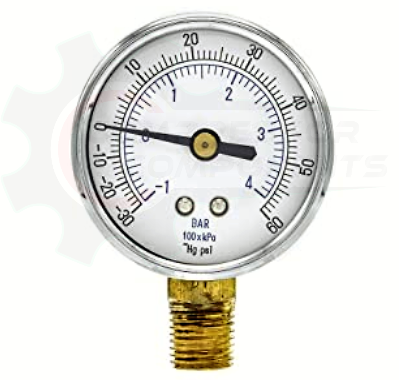 PIC -30/0/+60 BOTTOM MOUNT DRY PRESSURE / VACUUM GAUGE COMBO 2.5" DIAL 1/4" MNPT