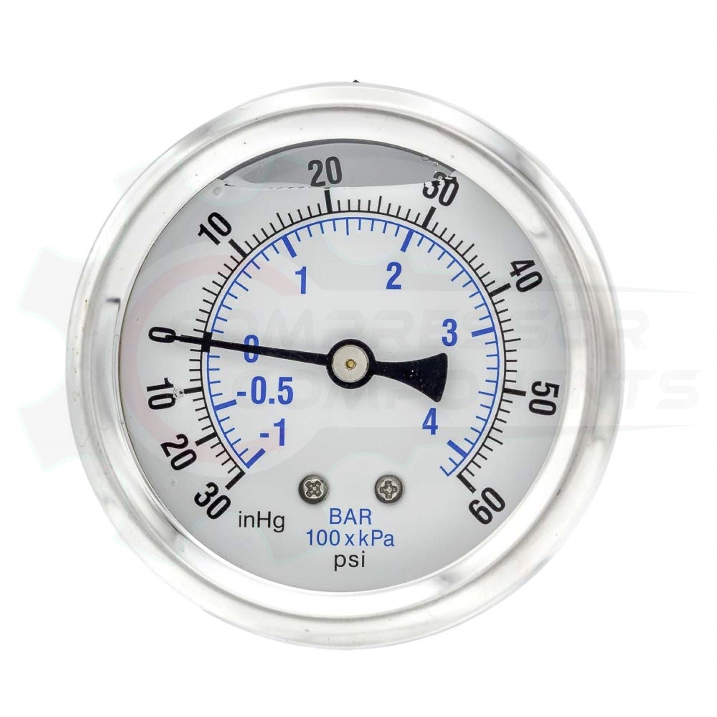 PIC -30/0/+60 BACK MOUNT LIQUID FILLED PRESSURE / VACUUM GAUGE COMBO 2.5" DIAL 1/4" MNPT