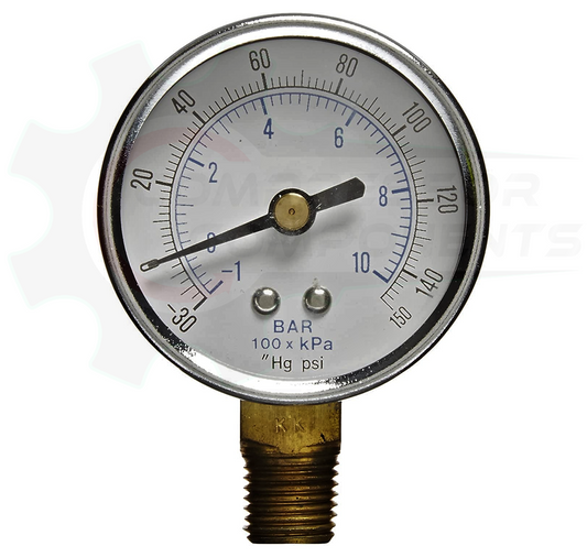 PIC -30/0/+150 BOTTOM MOUNT DRY PRESSURE / VACUUM GAUGE COMBO 3.5" DIAL 1/4" MNPT