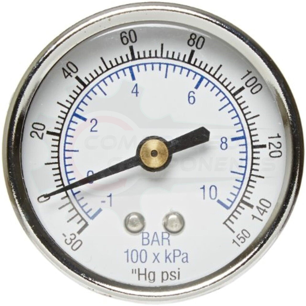 PIC -30/0/+150 CENTER BACK MOUNT DRY PRESSURE / VACUUM GAUGE COMBO 2.5" DIAL 1/4" MNPT