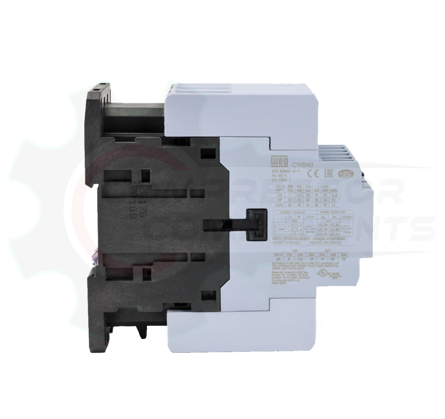WEG CWB40-11-30D39 / 40 AMP CONTACTOR 480 VAC COIL