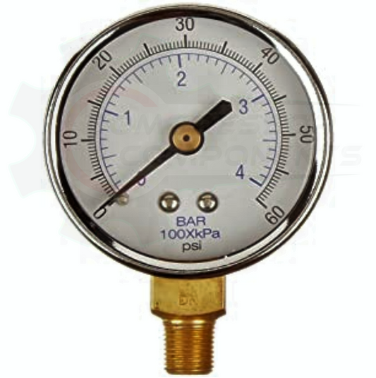 PIC 0-60 PSI BOTTOM MOUNT DRY PRESSURE GAUGE 4.5" DIAL 1/4" MNPT