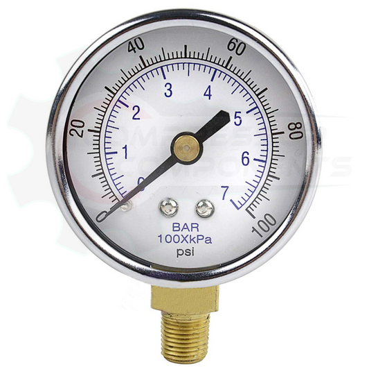 PIC 0-100 PSI BOTTOM MOUNT DRY PRESSURE GAUGE 1.5" DIAL 1/8" MNPT