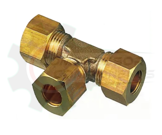 1/4" Brass Compression Equal Tee