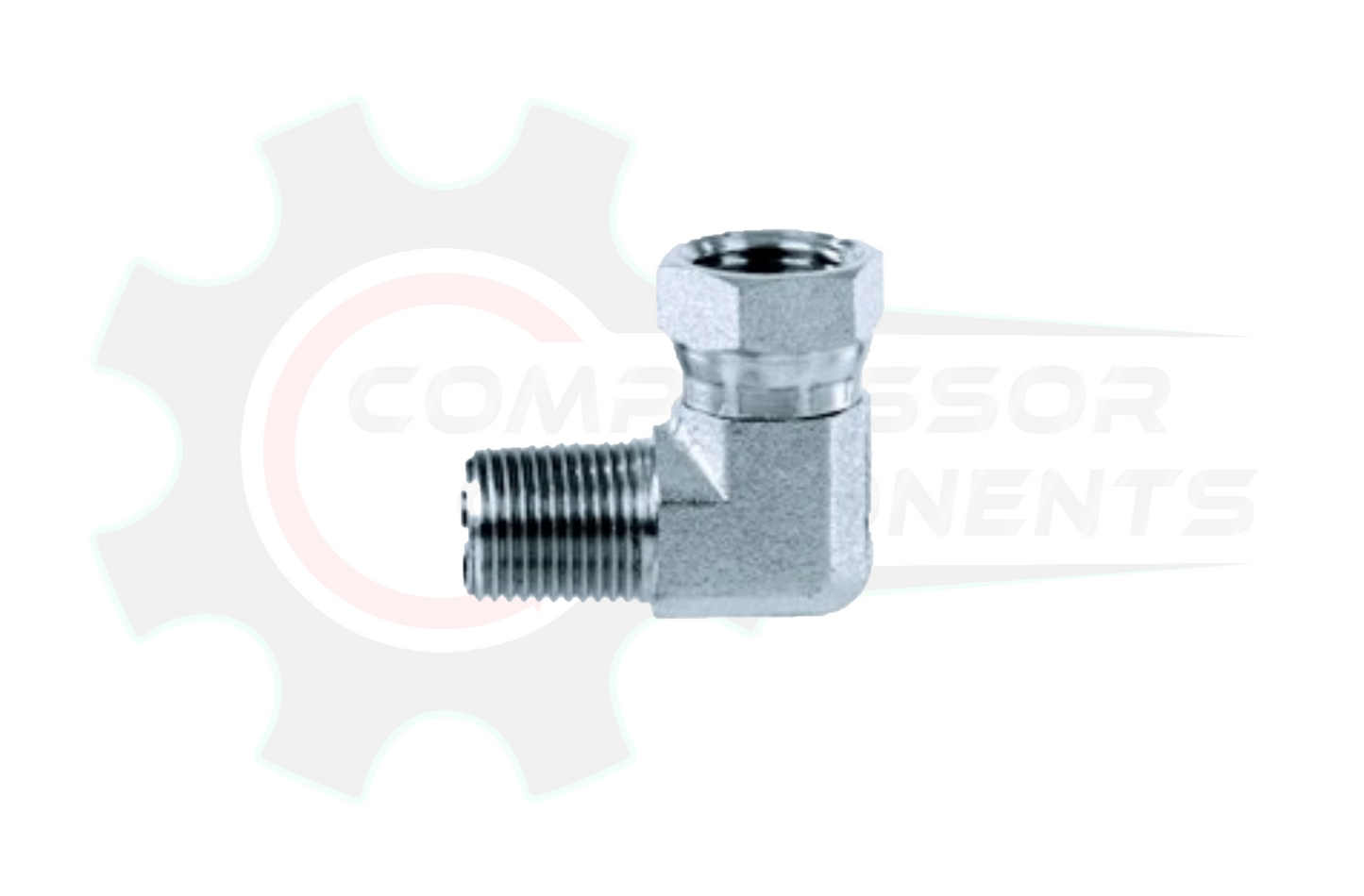 1" MNPT x 3/4" FNPT SWIVEL 90 DEGREE ELBOW STEEL