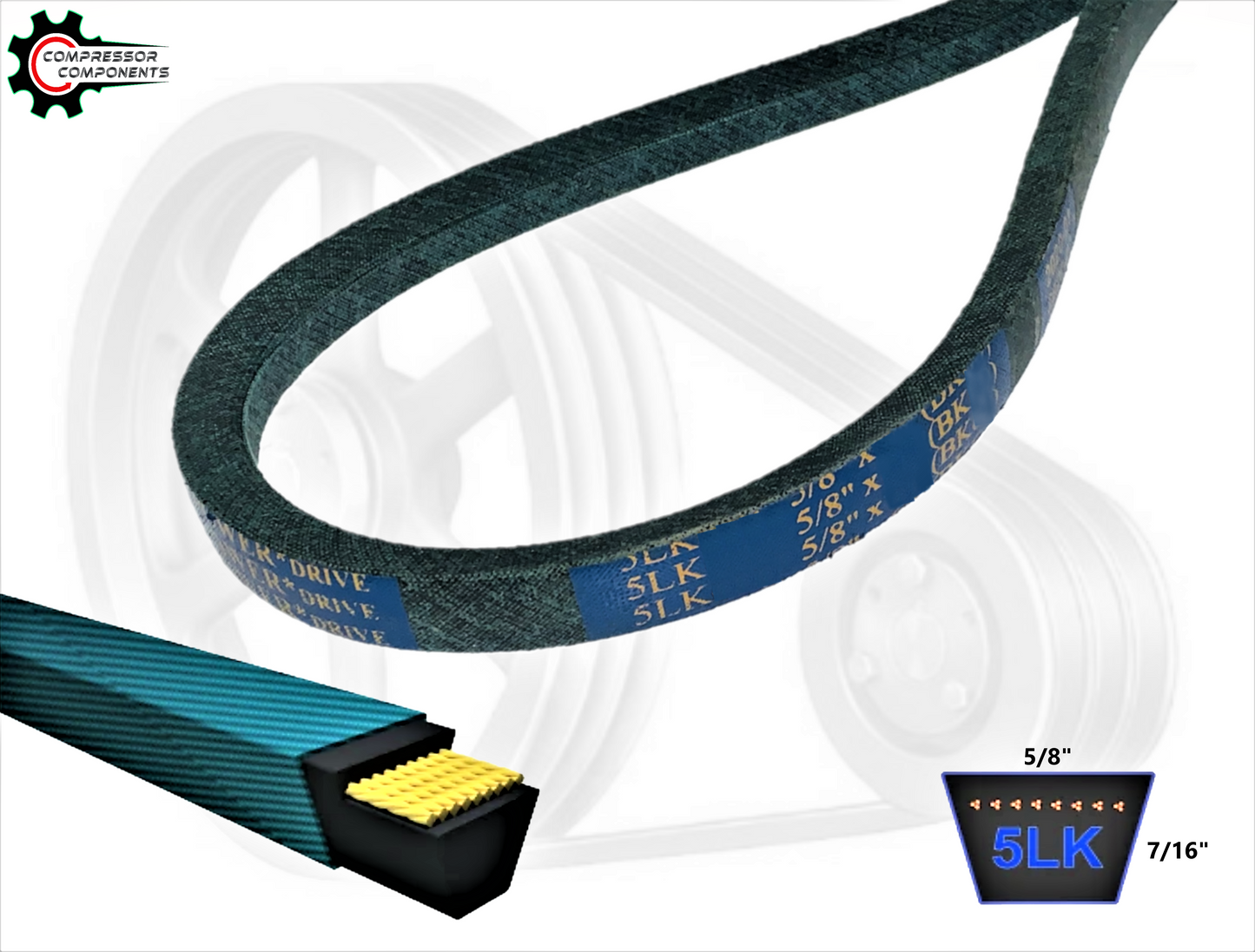 B107K / 5LK1100 - D&D Dura-Ultimate Kevlar Reinforced V-Belt