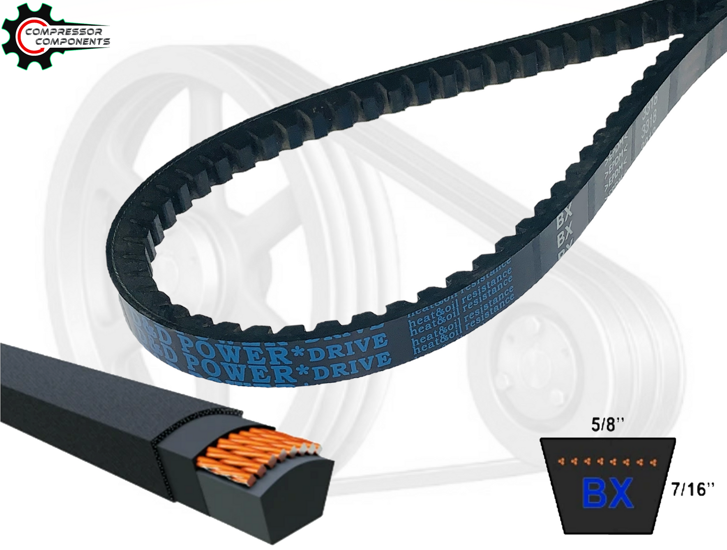 BX106 - D&D Dura-Extreme Raw Edge Cogged V-Belt