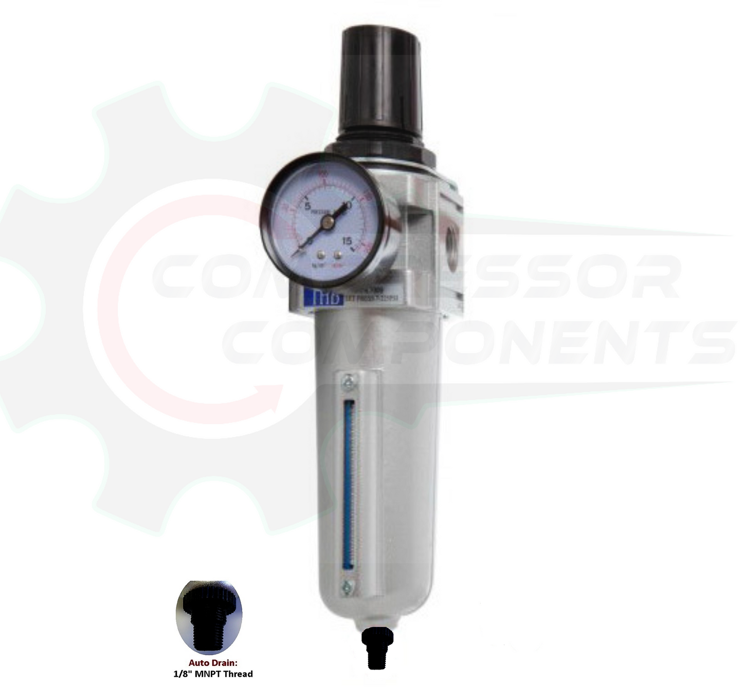 THB FR726A - FILTER / REGULATOR COMBO WITH AUTO DRAIN - 3/4" FNPT / 130 CFM