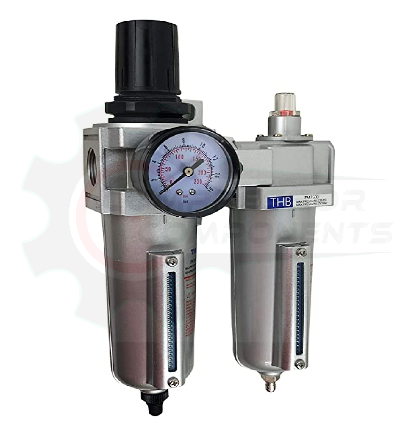 THB FRL726 - INDUSTRIAL GRADE, FILTER / REGULATOR / LUBRICATOR COMBO - 3/4" FNPT / 140 CFM
