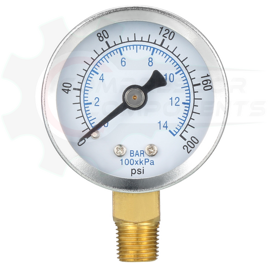 PIC 0-200 PSI BOTTOM MOUNT DRY PRESSURE GAUGE 2" DIAL 1/4" MNPT