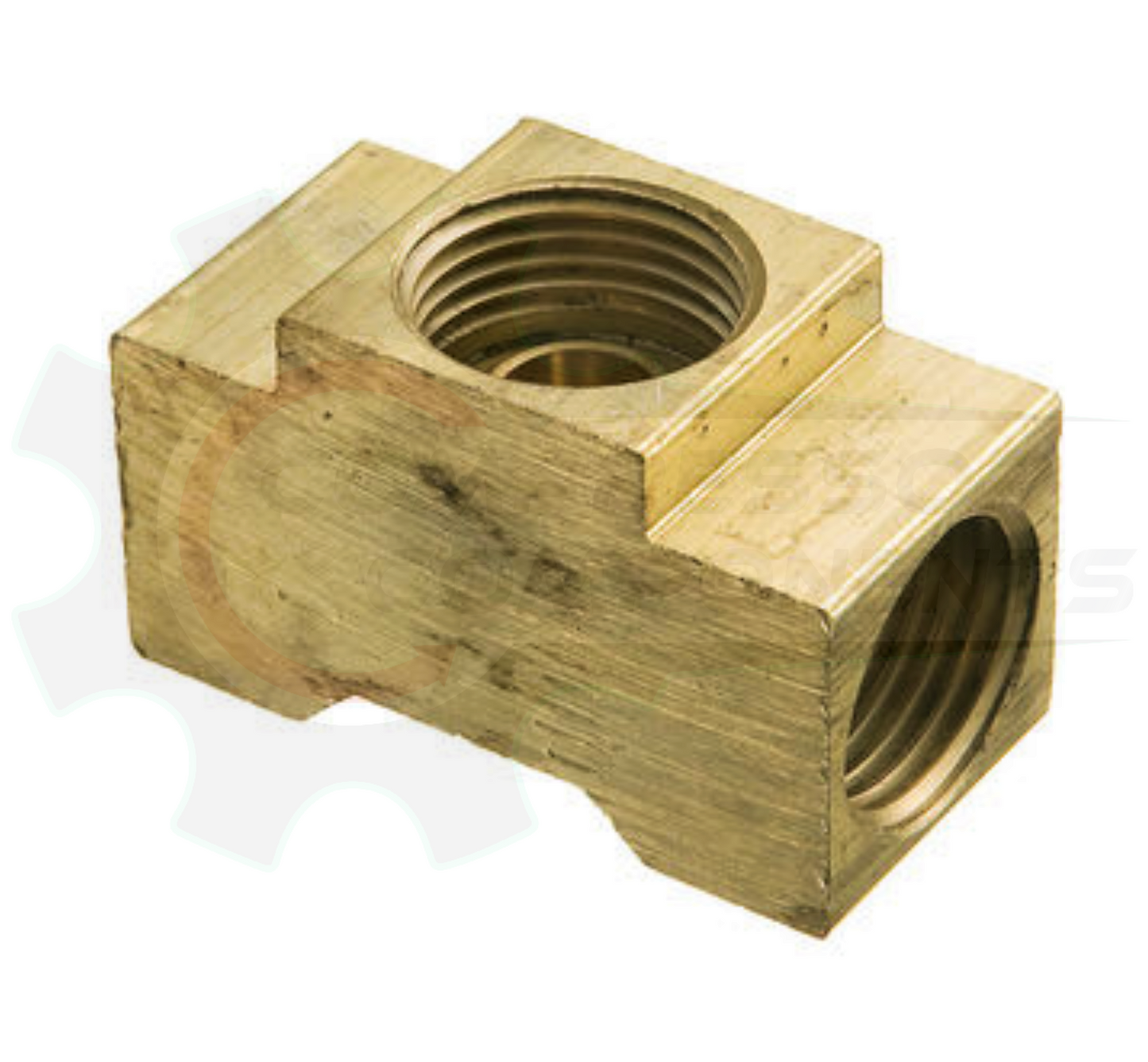 BRASS 3/8" INVERTED FLARE FEMALE BRANCH TEE X 1/4" FNPT