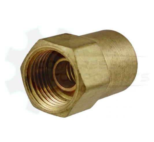 BRASS 1/4" INVERTED FLARE X 1/8" FNPT ADAPTER