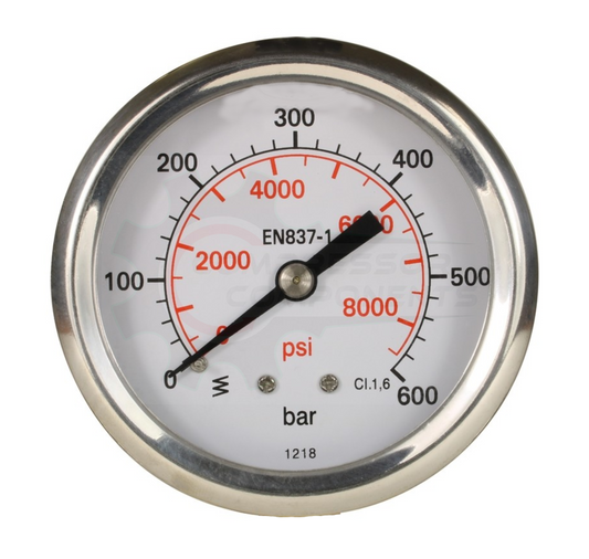 PIC 0-600 PSI CENTER BACK MOUNT DRY PRESSURE GAUGE 2" DIAL 1/4" MNPT