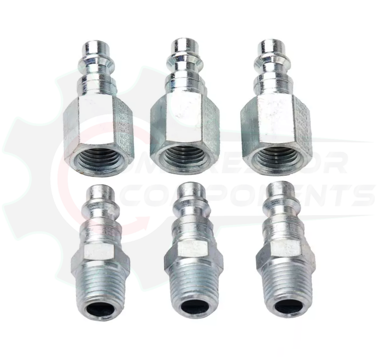 RapidAir Male Hose Coupler (6) PLUG KIT - 3x 1/4" FNPT & 3x 1/4" MNPT