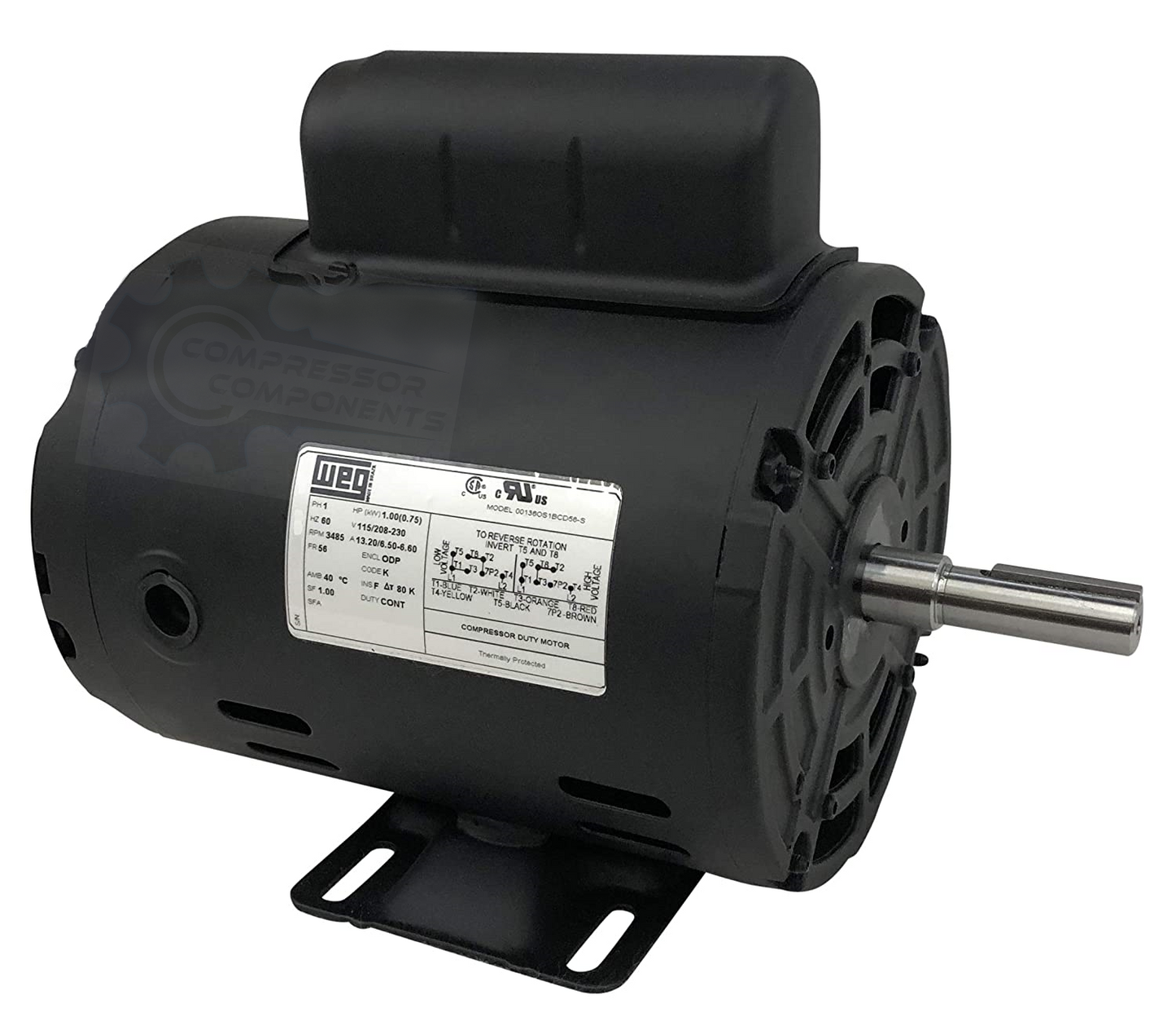 WEG 00156OS1BCD56-S / 1.5 HP 56 FRAME 115-230 VOLT REVERSIBLE