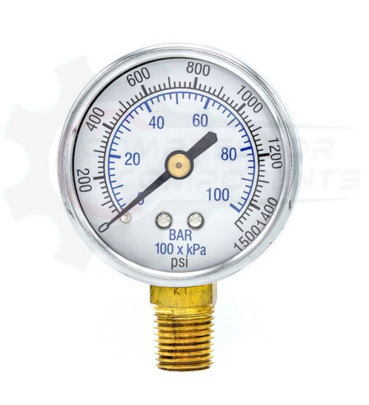 PIC 0-1500 PSI BOTTOM MOUNT DRY PRESSURE GAUGE 2.5" DIAL 1/4" MNPT