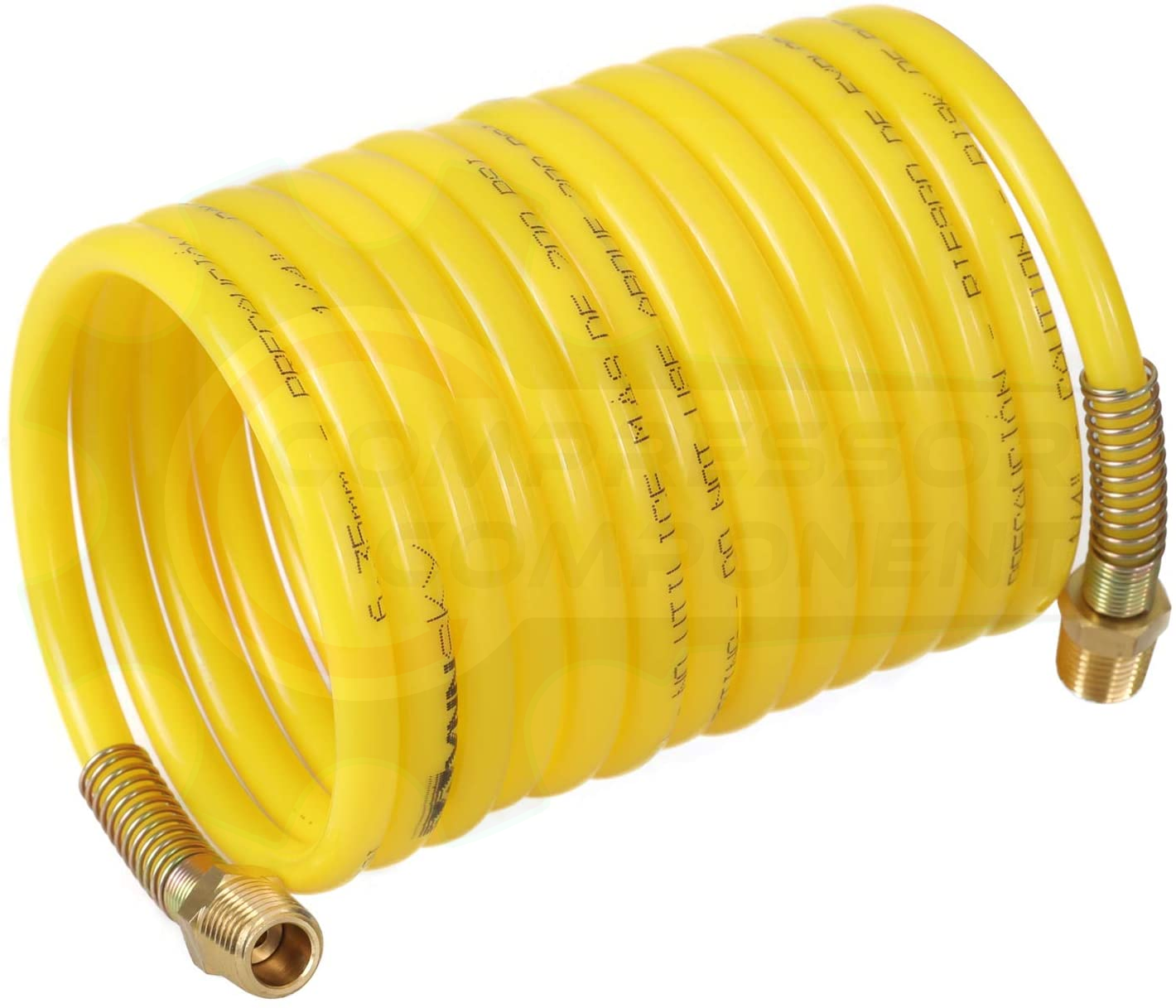 Nylon Recoil Hose 1/4" HOSE ID x 1/4" MNPT SWIVEL ENDS x 25 FOOT LONG
