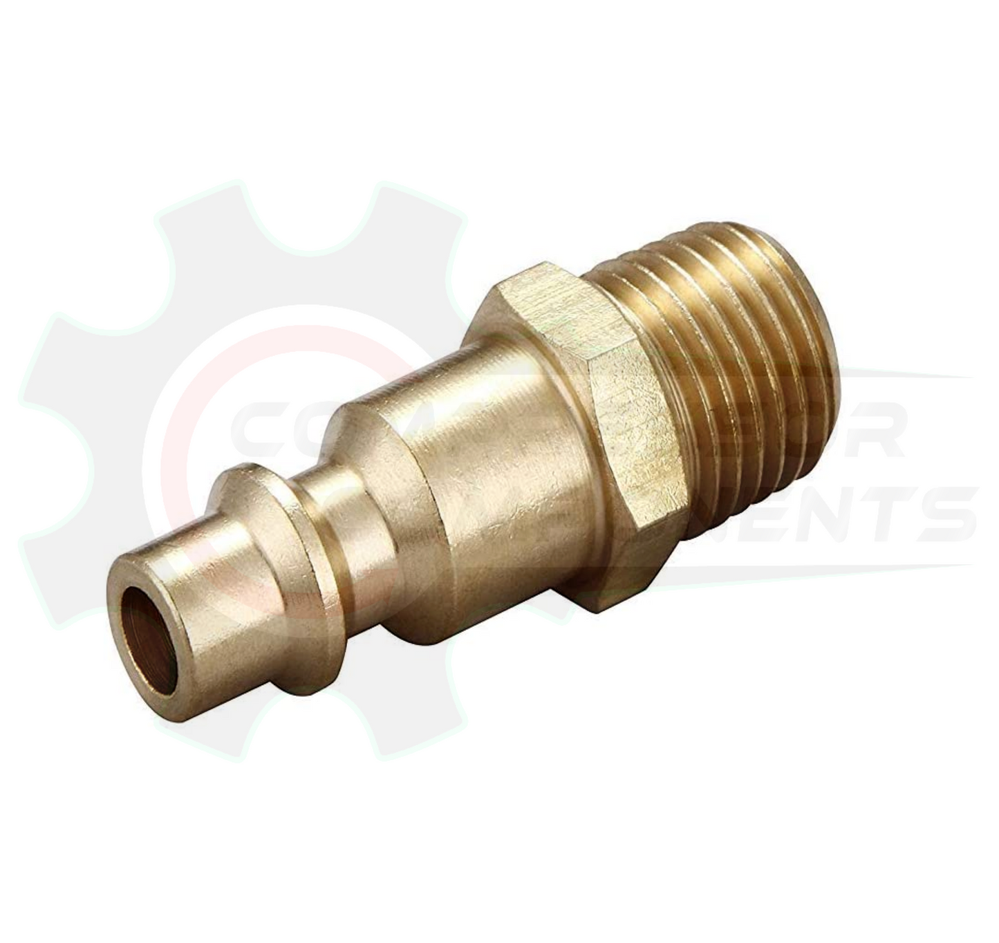 Industrial Brass Body Interchange Coupler Plug - 1/4" MNPT x 1/4" BODY