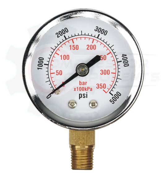 PIC 0-5000 PSI BOTTOM MOUNT DRY PRESSURE GAUGE 2.5" DIAL 1/4" MNPT