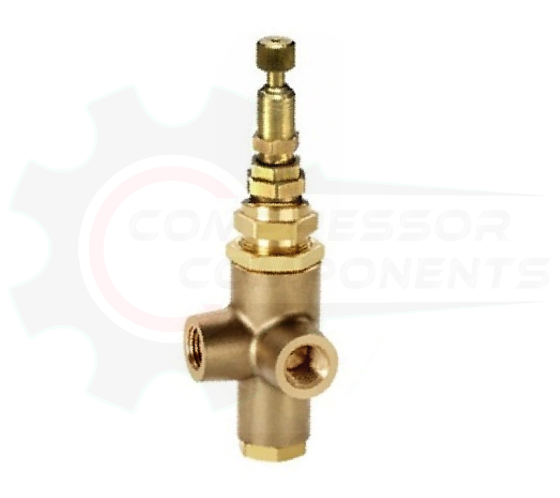 CONRADER 90 DEGREE OFFSET DUAL CONTROL PILOT VALVES 1/4" FNPT INLET x TWO 1/4" FNPT OUTLETS / UNLOADER VALVES