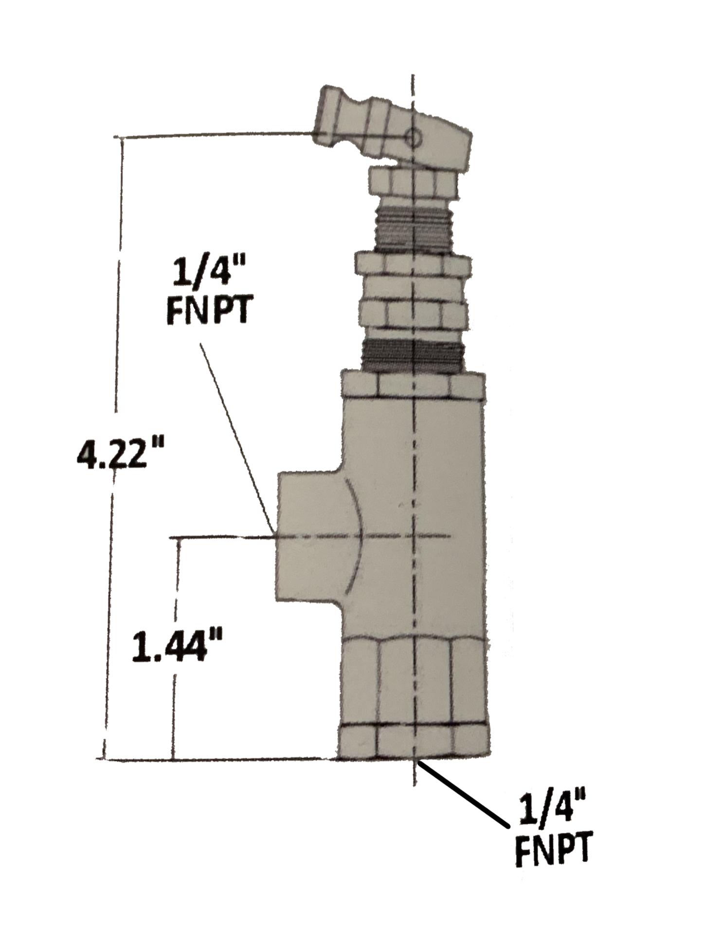 CONRADER 1/4" FNPT INLET x TWO 1/4" FNPT OUTLETS OFFSET 90 DEGREES PILOT VALVES / UNLOADER VALVES