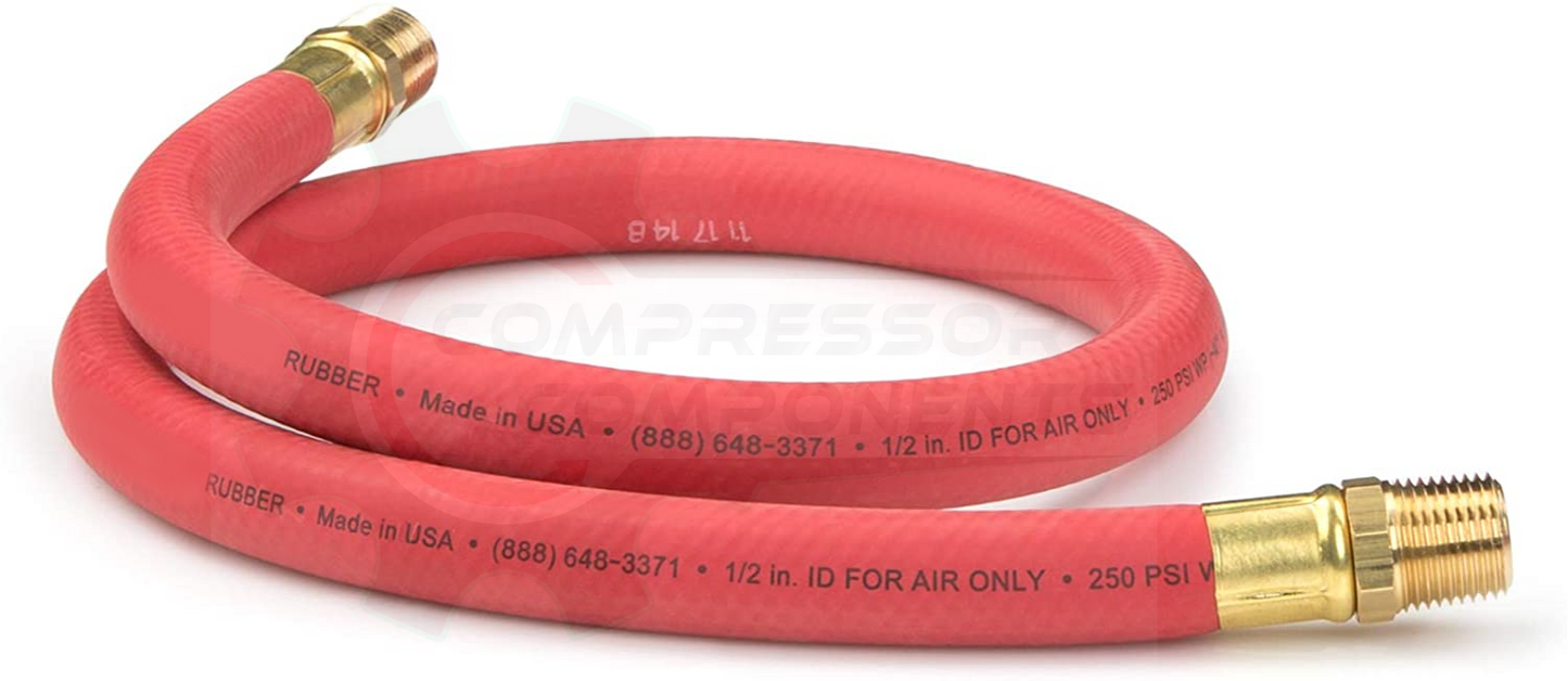 1" ID HOSE x 1" MNPT FIXED ENDS x 3 FOOT LONG