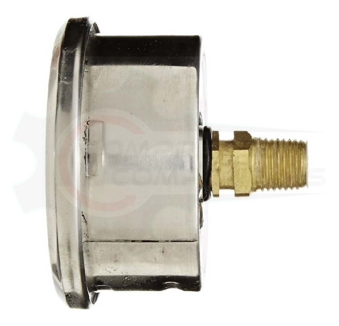 PIC 0-160 PSI BACK MOUNT LIQUID FILLED PRESSURE GAUGE 4" DIAL 1/4" MNPT