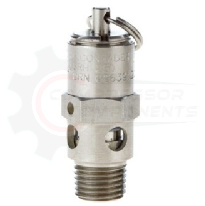CONRADER 1/4" MNPT STAINLESS STEEL HARD SEAT SAFETY RELIEF VALVES / POP OFF VALVES
